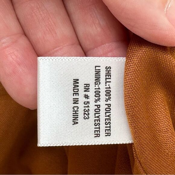 Cece Brown and White Tie Neck Ruffle Long Sleeve Blouse - Size Small EUC - Picture 7 of 7